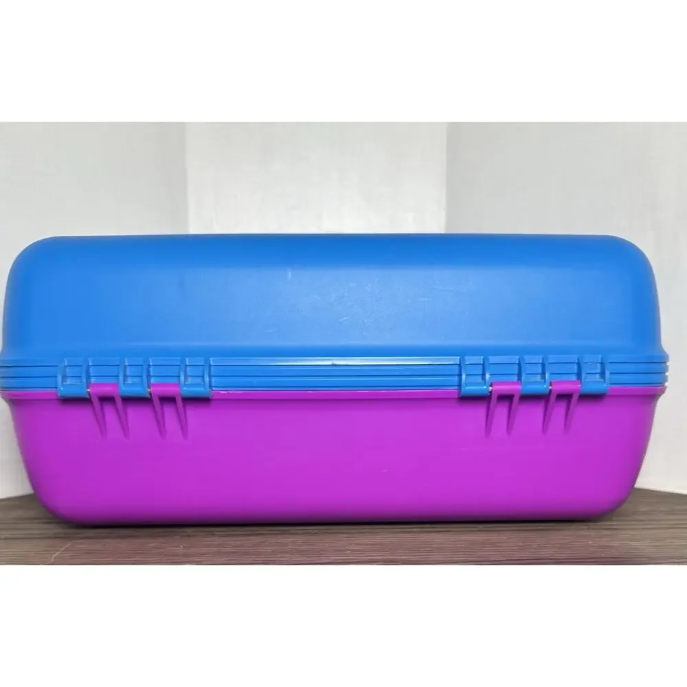 VTG Caboodles Pink Purple Make Up Storage Organizer Hard Case 2 Tiers 90s